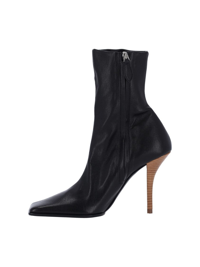 Alaïa Black Sot Square Side Zip Ankle Boots