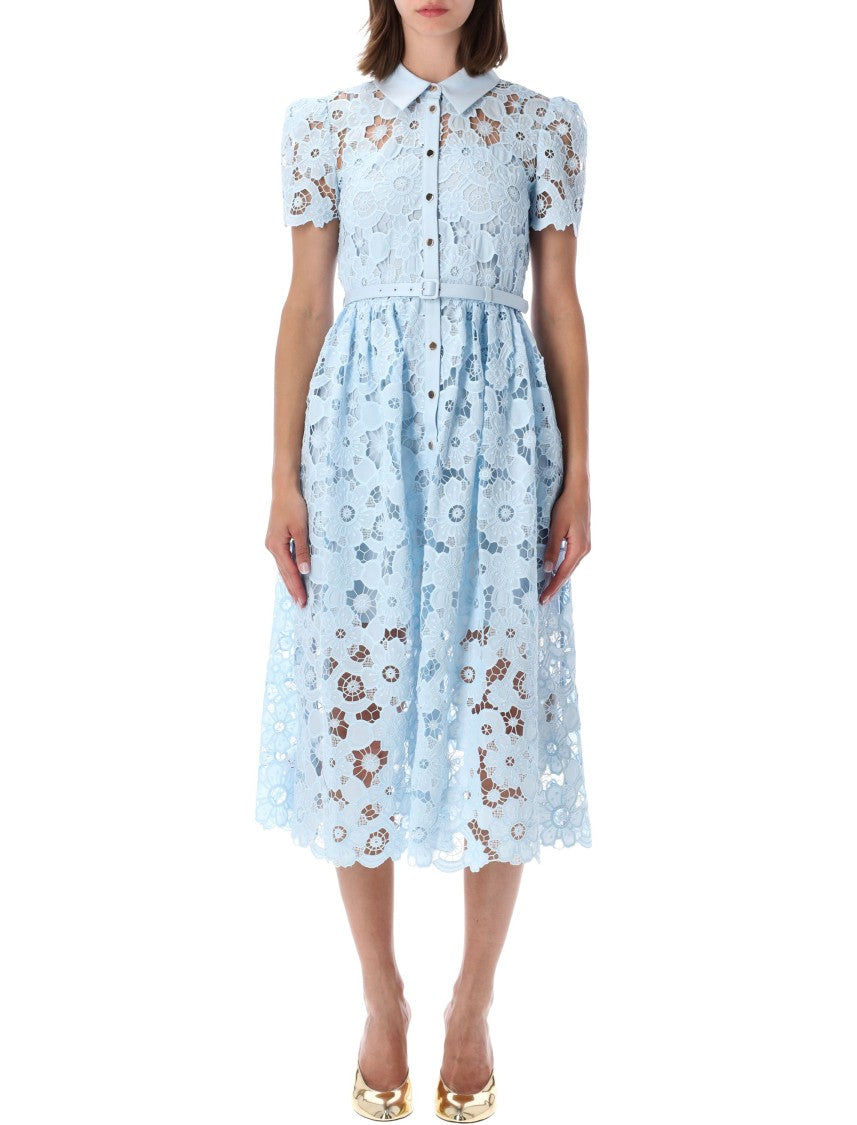 self portrait floral lace midi dress Self-Portrait size:US 22Plus / UK 26 / EU 52 Mermaid High Neck Mustard Color - Pink The Self