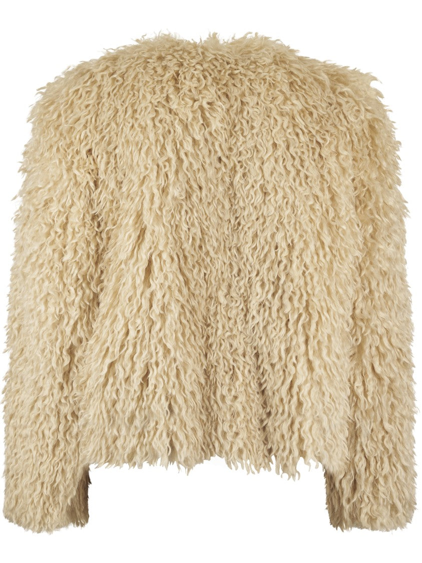 Tagliatore Plush Faux Fur Bomber Jacket