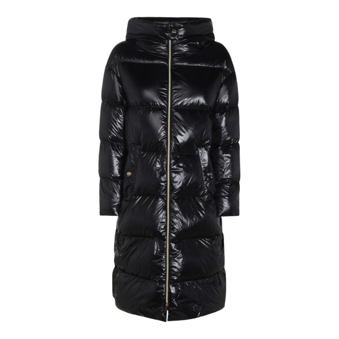Herno Quilted Longline Down Coat With High Collar