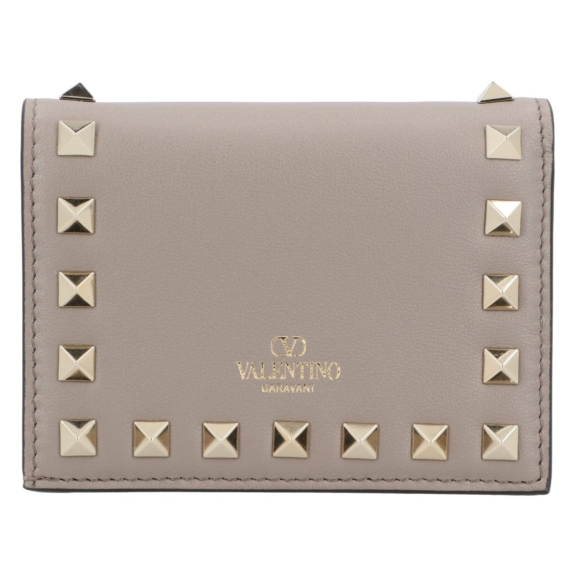 Valentino Small Rockstud Calfskin Wallet