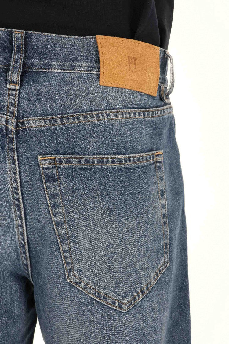 Pt Denim Loose Fit Pure Cotton Denim Jeans