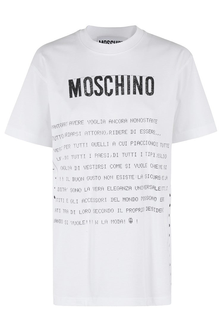 Moschino Avant-Garde White Oversized T-Shirt With Contrasting Print