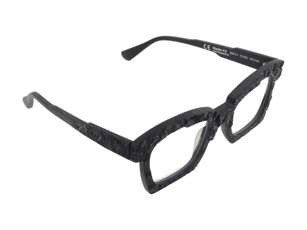 Kuboraum Textured Acetate Titanium Square Frame Optical Glasses