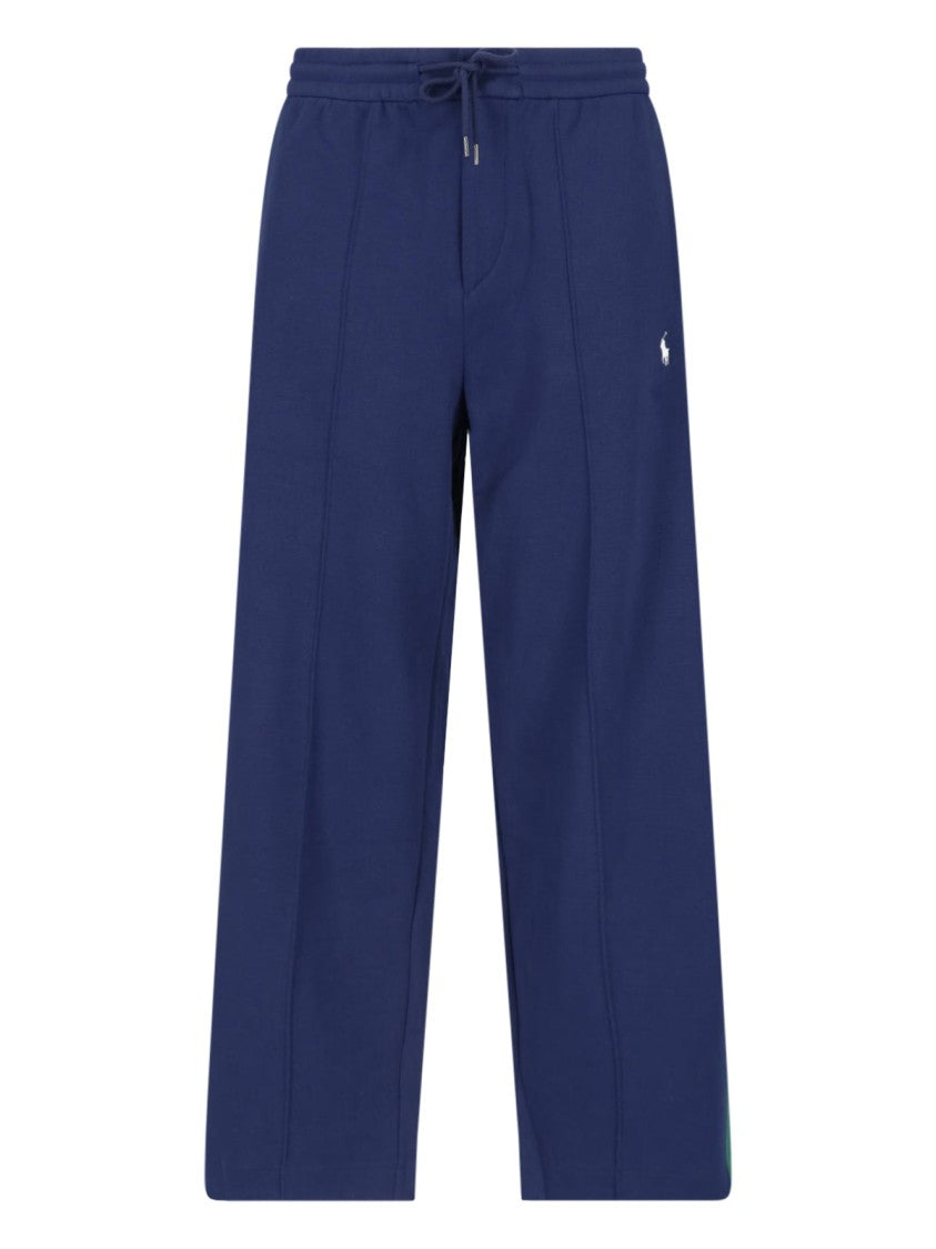 Polo Ralph Lauren Blue Elastic Waist Wide-Leg Trousers