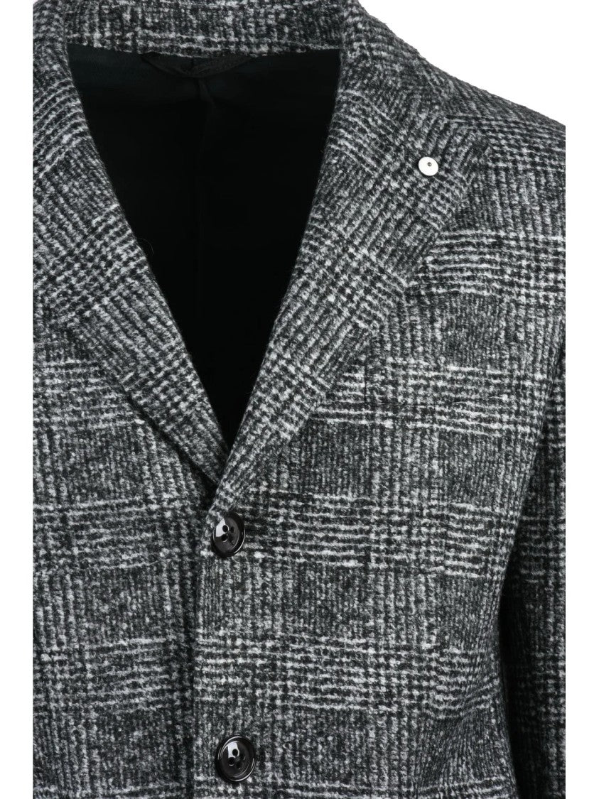 L.B.M. 1911 Grey-Black Polyester-Blend Coat