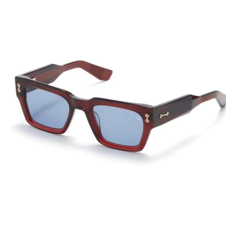 Akoni Cosmo Bold Rectangular Tortoiseshell Sunglasses With Gold-Tone Accents