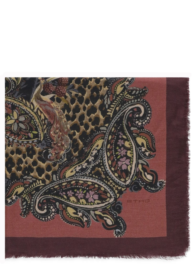 Etro Intricate Patterned Wool, Cashmere And Silk Stole