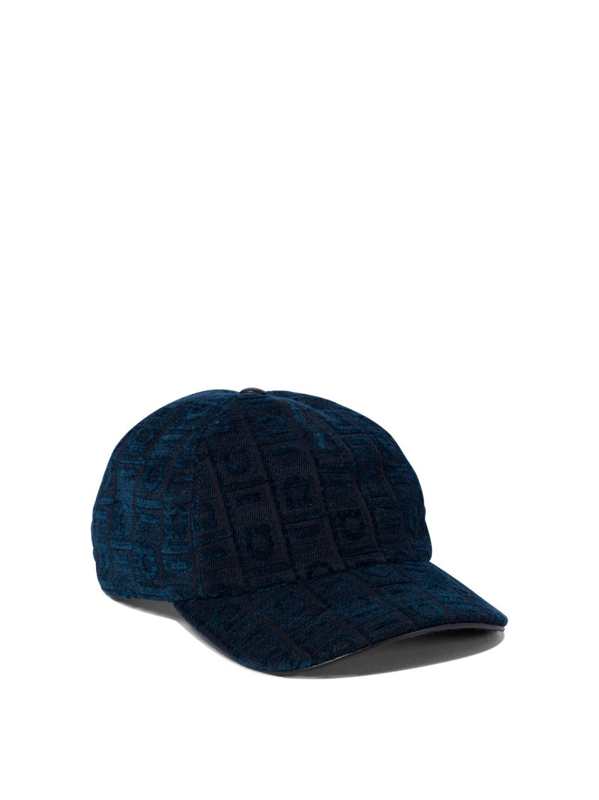 Ferragamo Textured Blue Cap