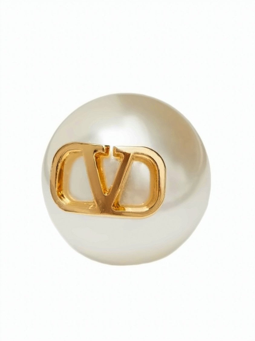 Valentino Garavani Oval-Shaped Gold-Tone Brass Earrings