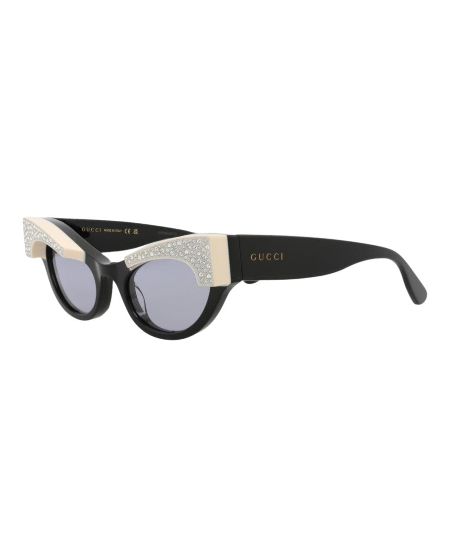 Gucci Cat Eye-Frame Acetate Sunglasses With Rhinestone Accents