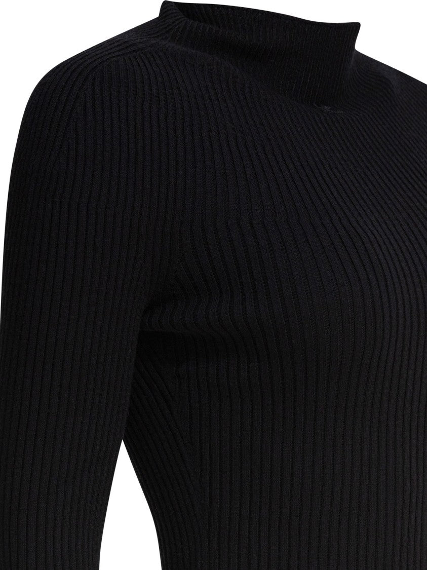 Courrèges Fitted Knitwear Top With Ribbed Texture