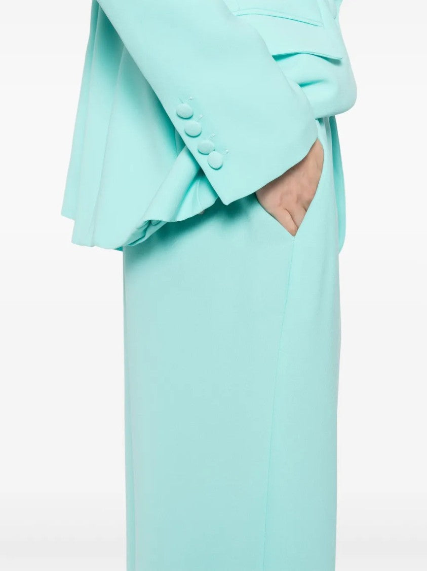 Saiid Kobeisy Jet Black Tailored Pants With Wide-Leg Silhouette