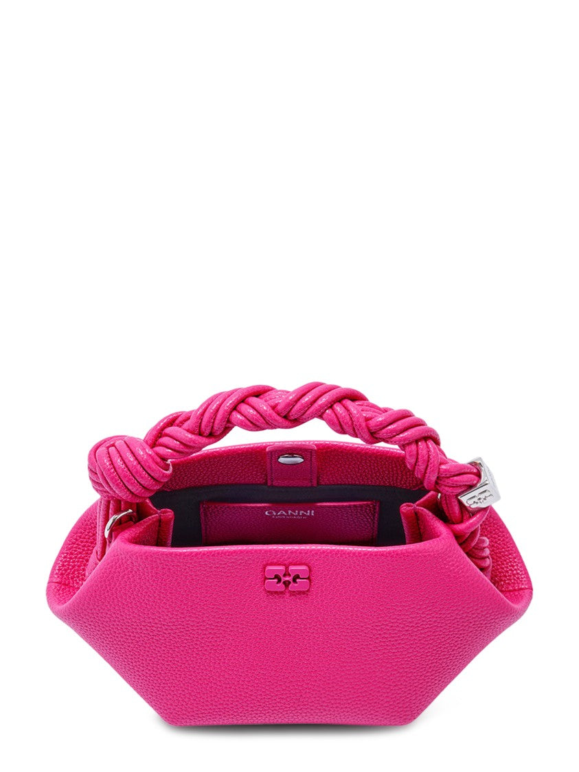 Ganni Mini Grained Geometric Bag With Twisted Handle