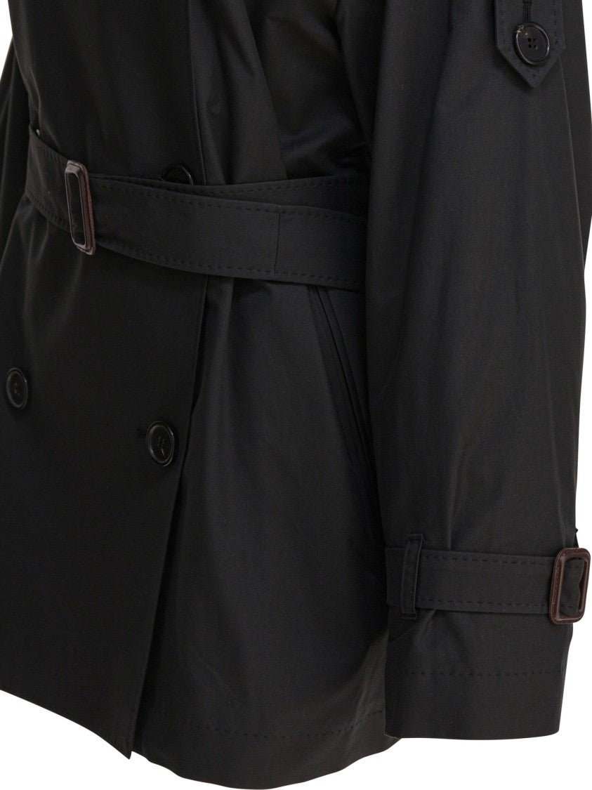 Max Mara Double-Breasted Short Coat With Belted Waist
