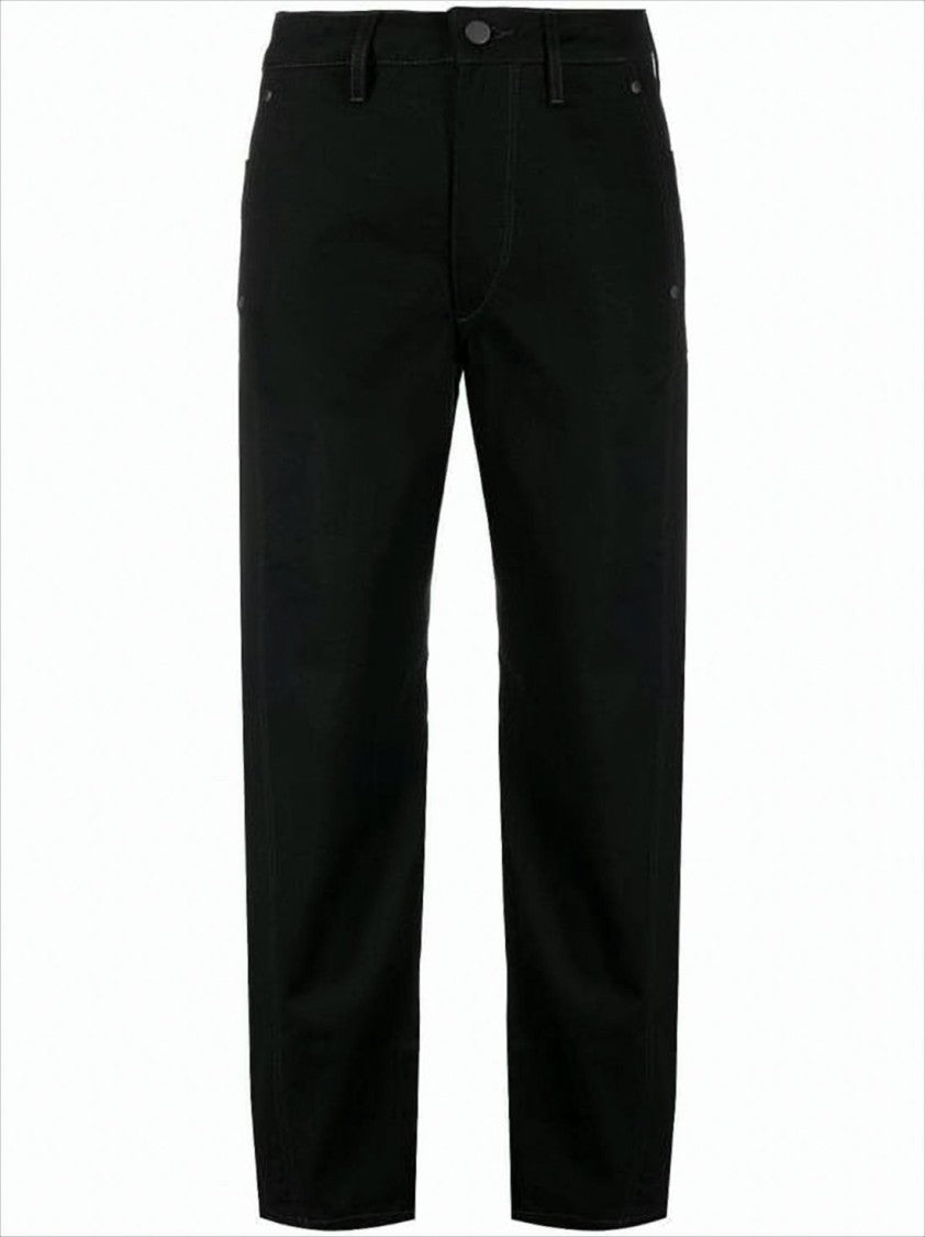 Lemaire High-Waisted Black Denim Pants With Straight-Leg Silhouette