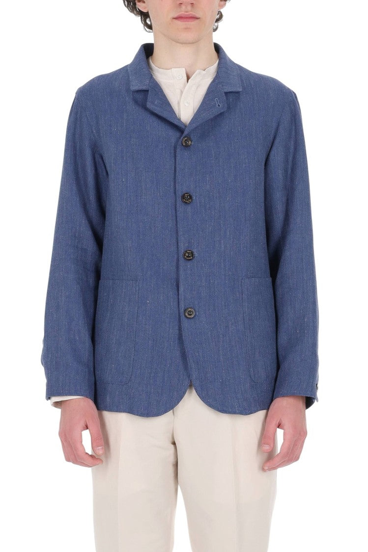 Finamore Frans Wool-Linen Tailored Blazer