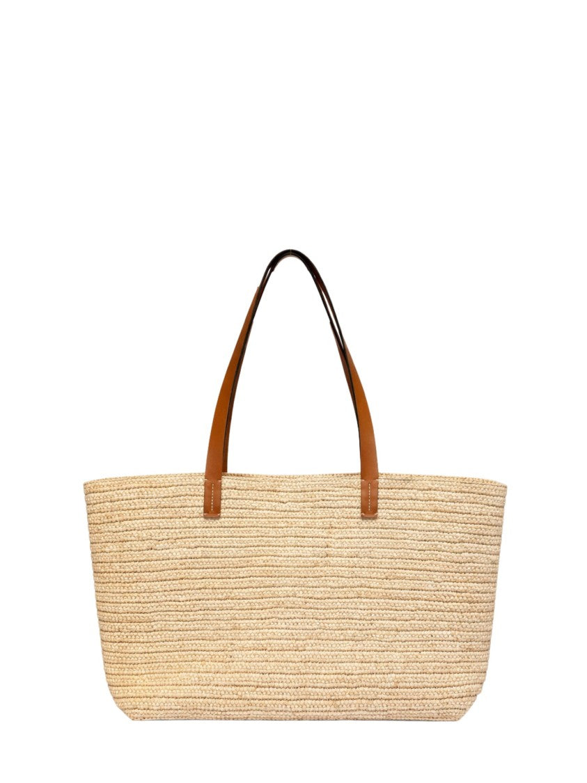 Manebi Rectangular Woven Leather Strap Tote Bag