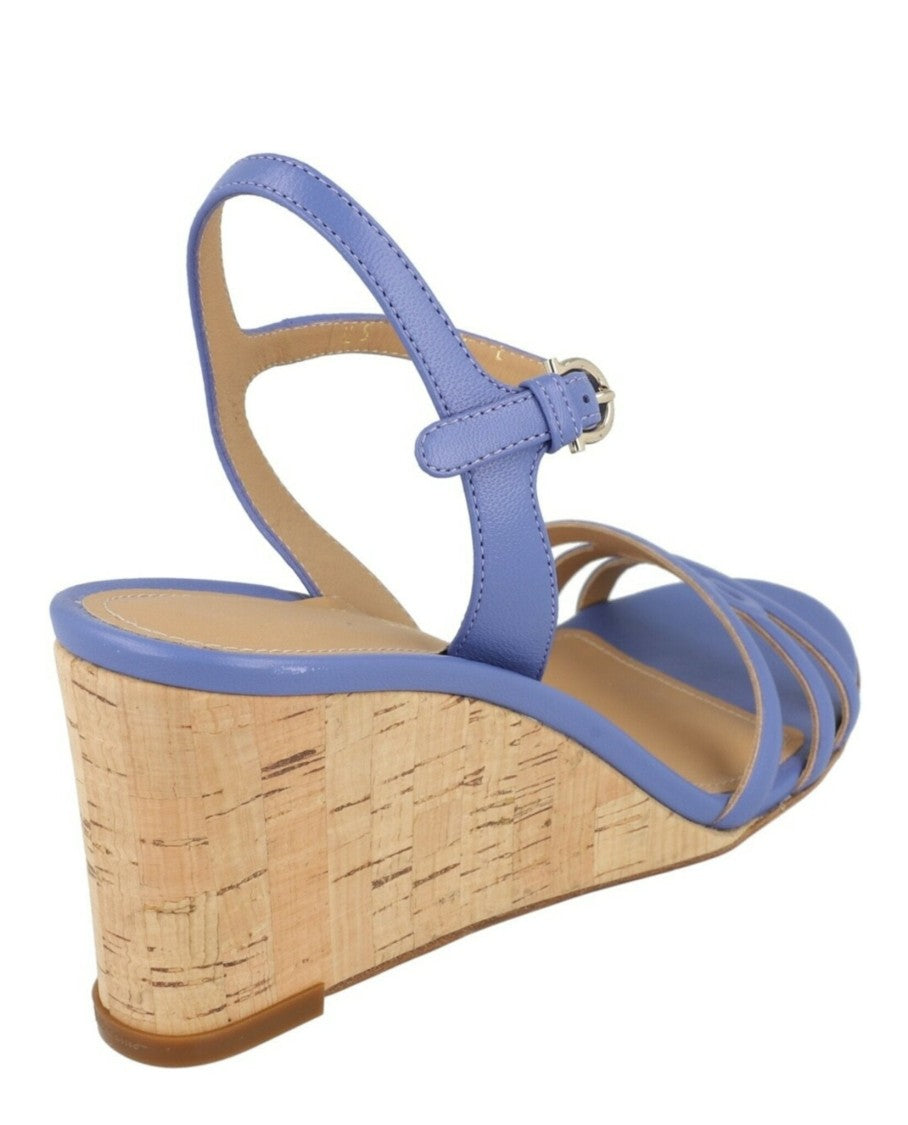 Ferragamo Fieri Leather Wedge Sandals