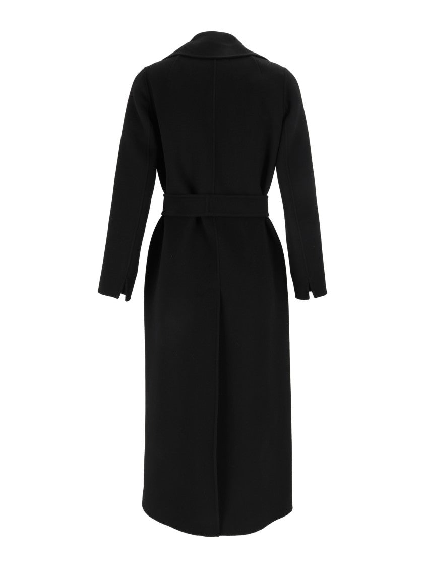 Max Mara Black Poldo Belted Wrap Coat