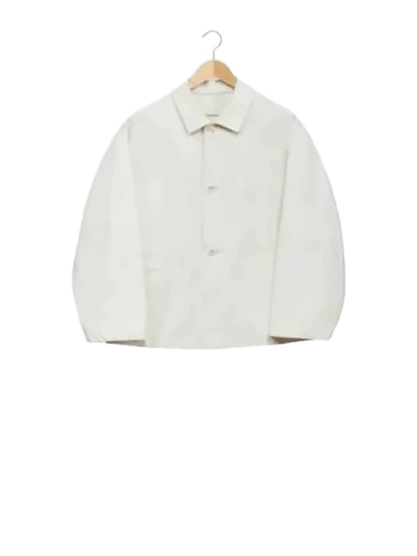 Lemaire Boxy Minimalist White Cotton Jacket