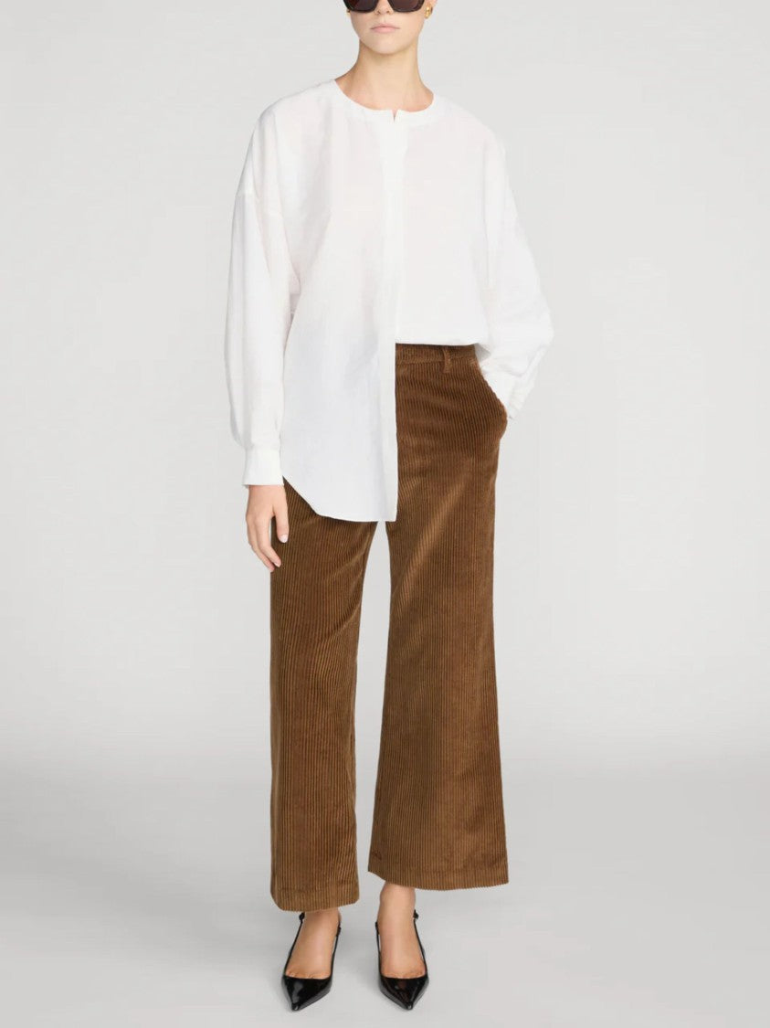 Frame Brown The Corduroy Swing High-Waist Corduroy Wide-Leg Pants