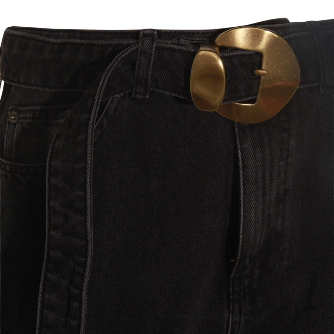 Twin-Set High-Waisted Black Jeans With Wide-Leg Silhouette