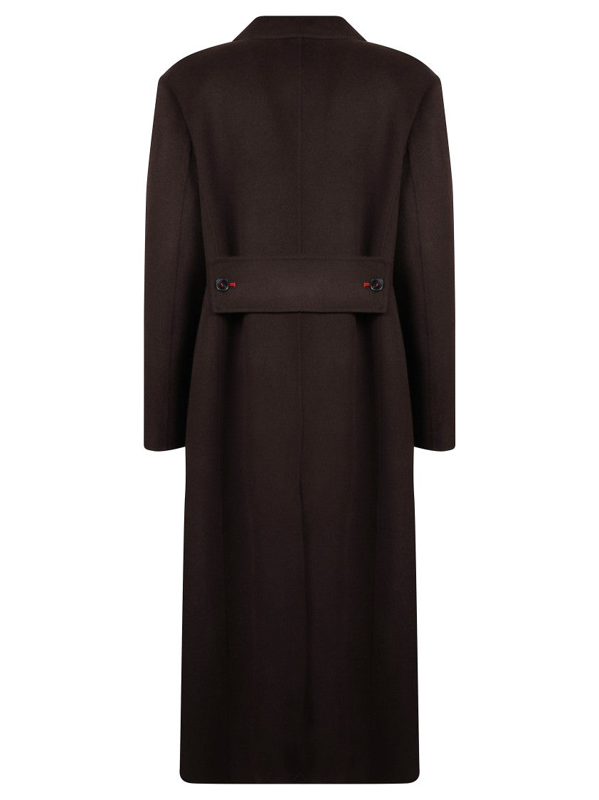 Victoria Beckham Double-Breasted Long Coat With Tailored Silhouette