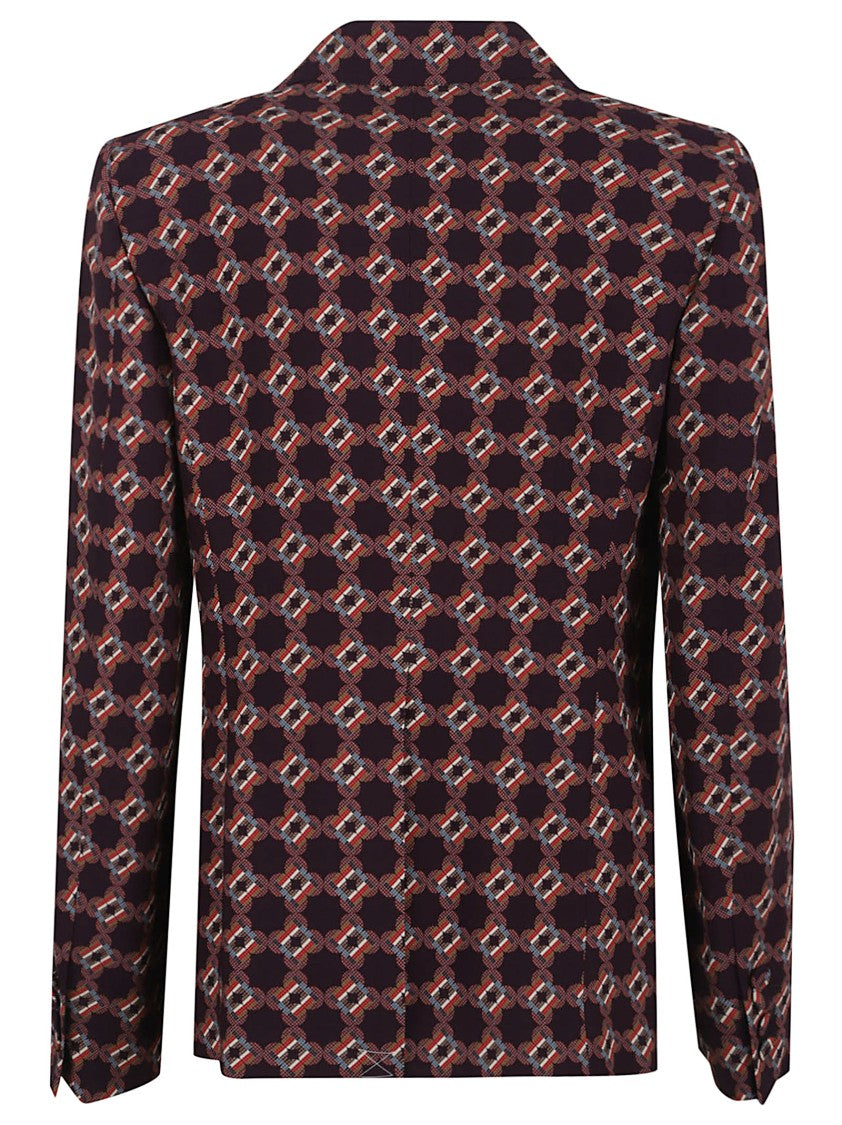 Dries Van Noten Tailored Blazer With Geometric Pattern In Viscose