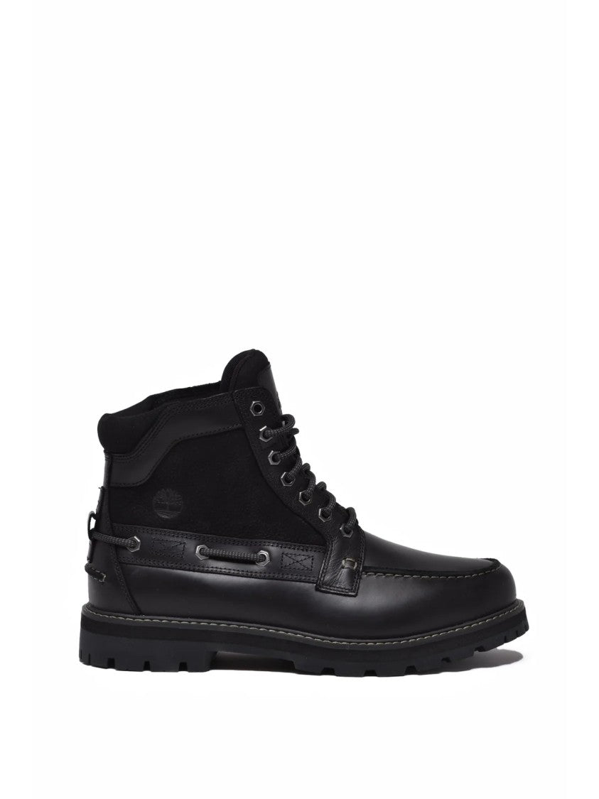 Timberland Black Leather Lace-Up Ankle Boots