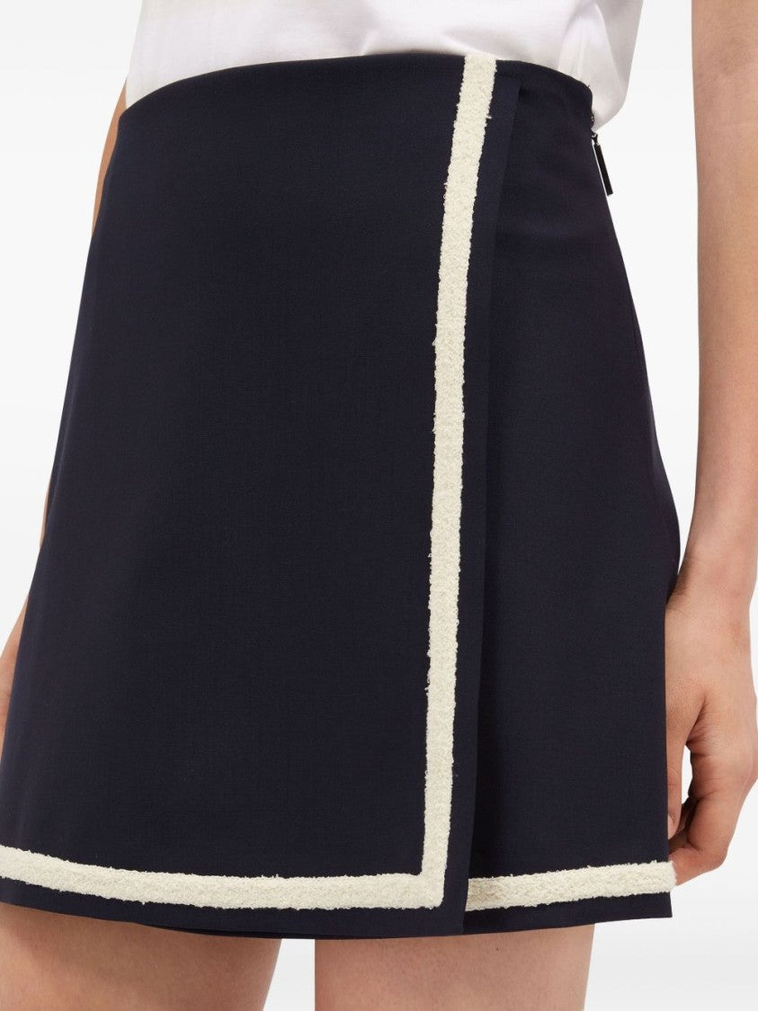 Msgm Asymmetrical A-Line Wool Skirt