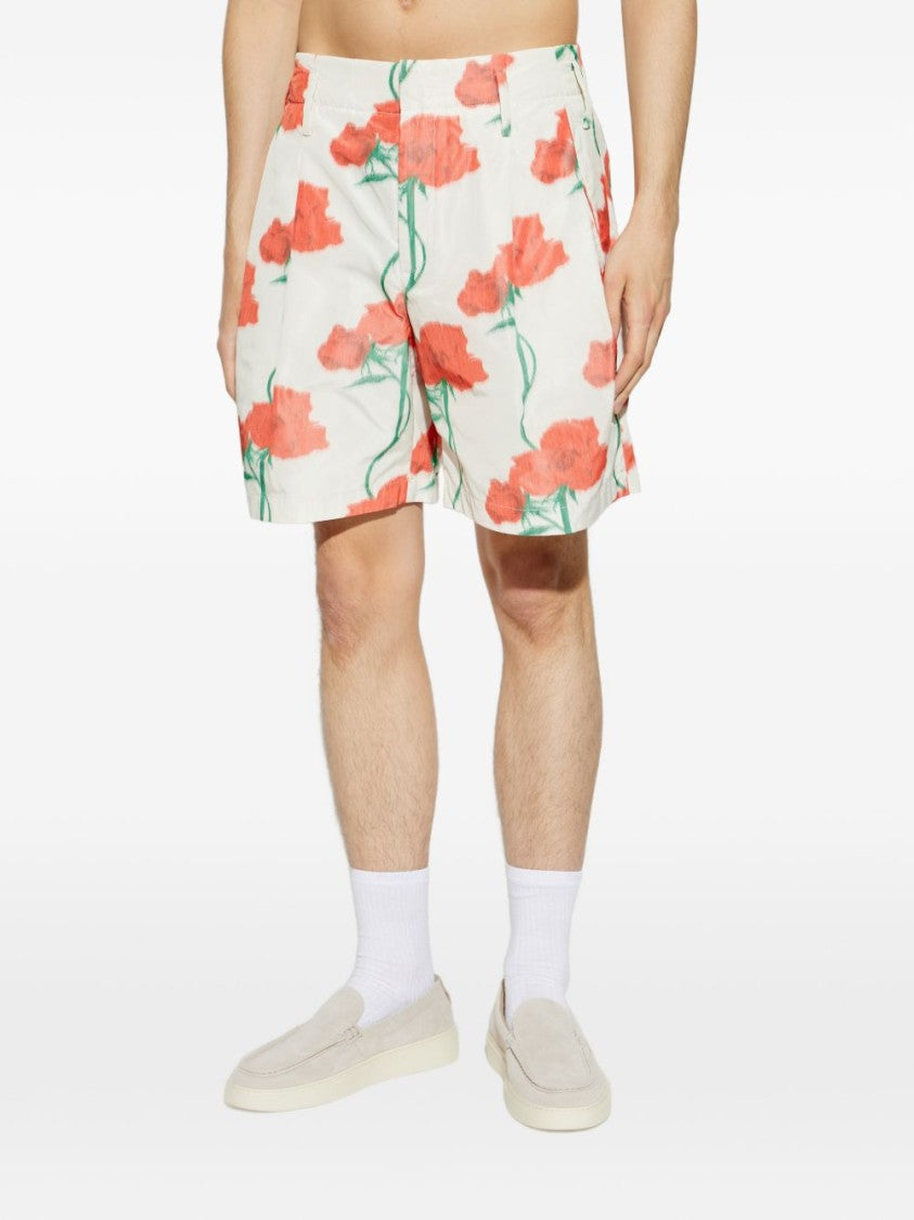 Kenzo Beige Silk And Nylon Shorts