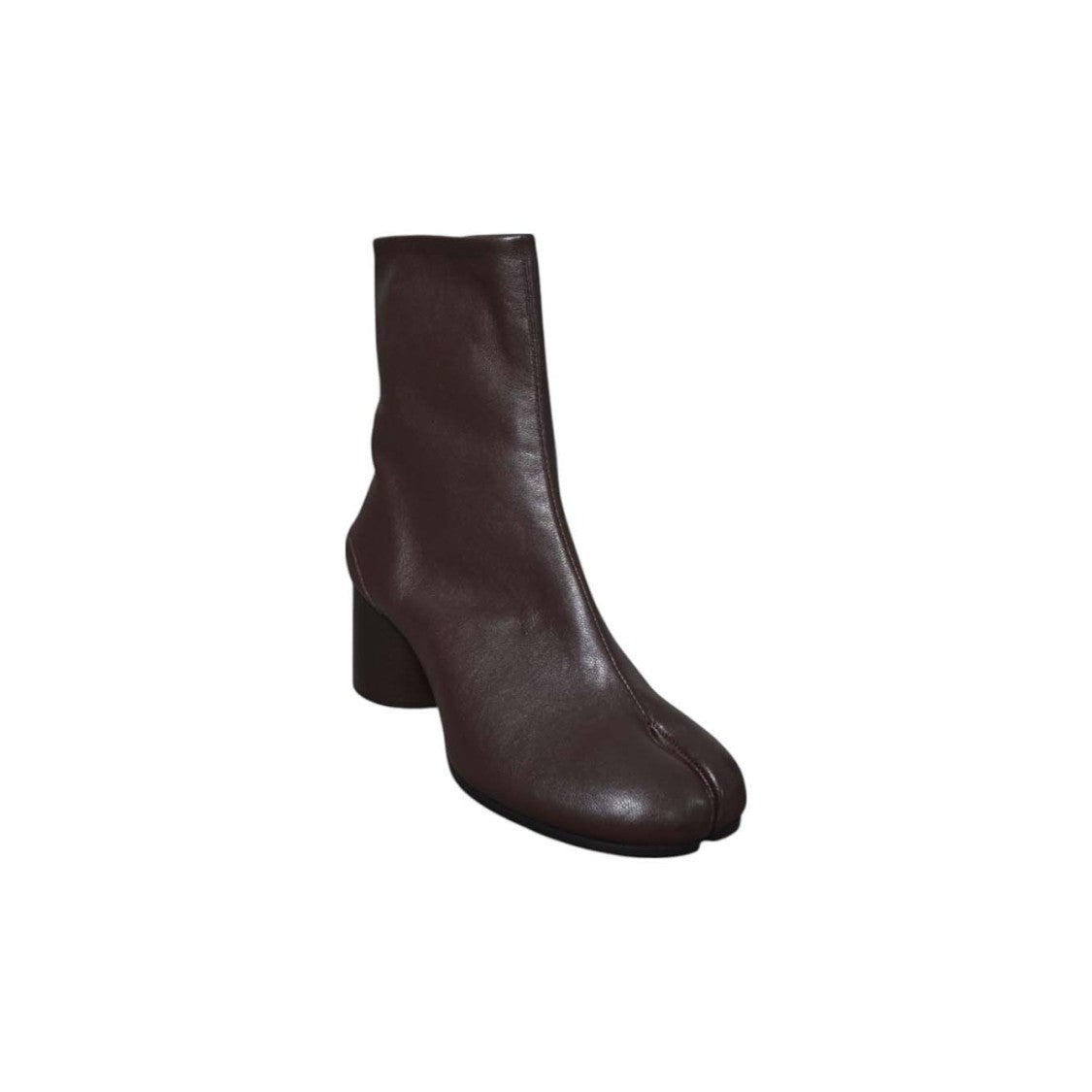 Maison Margiela Split-Toe Dark Brown Leather Mid-Calf Boots