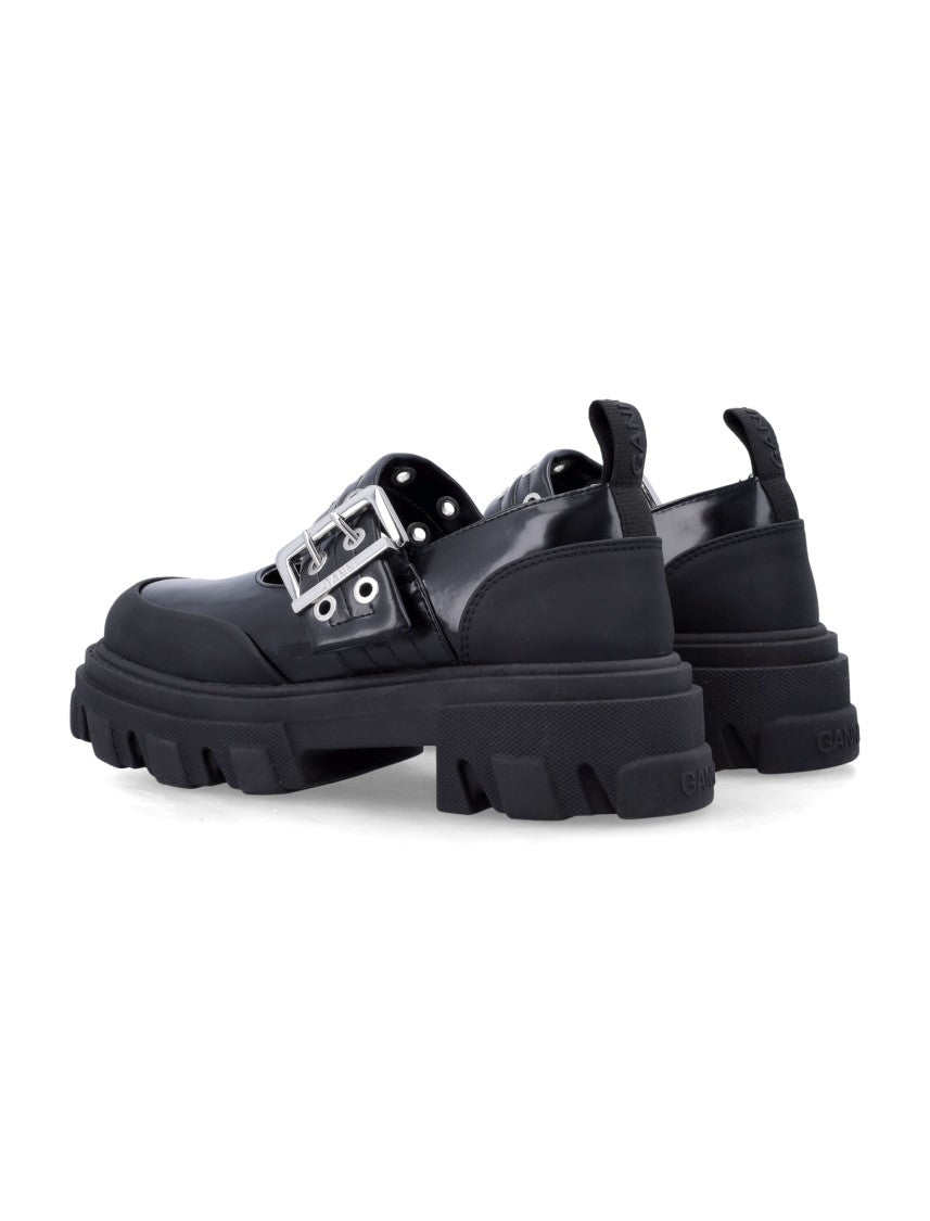 Ganni Cleat Black Oleatex Ballerina Shoes