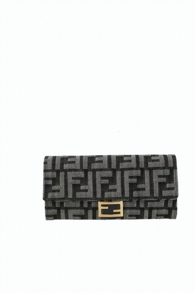 Fendi Geometric Pattern Crossbody Bag With Gold Tone Accents