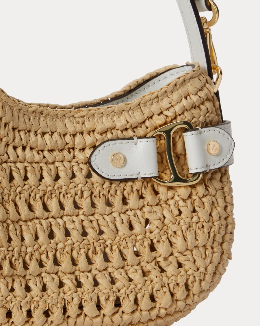 Lauren Ralph Lauren Crescent-Shape Handbag With Woven Straw-Like Texture