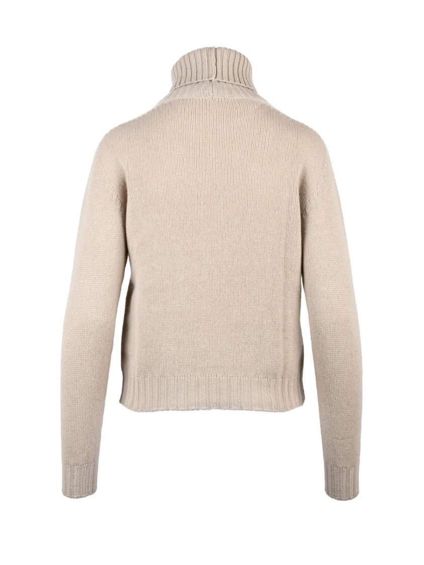 Fabiana Filippi High Neck Cashmere Sweater With Ribbed Detail
