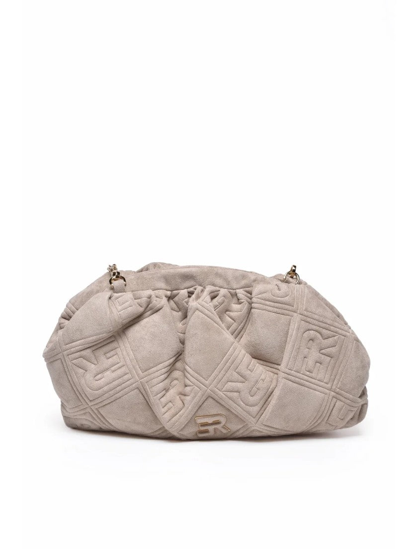 Ermanno Firenze Valentina Handbag With Quilted Texture And Removable Chain Handle
