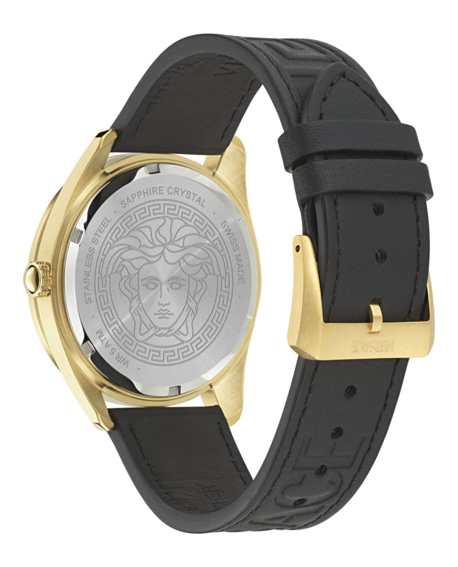 Versace V-Dome Calf Leather Watch