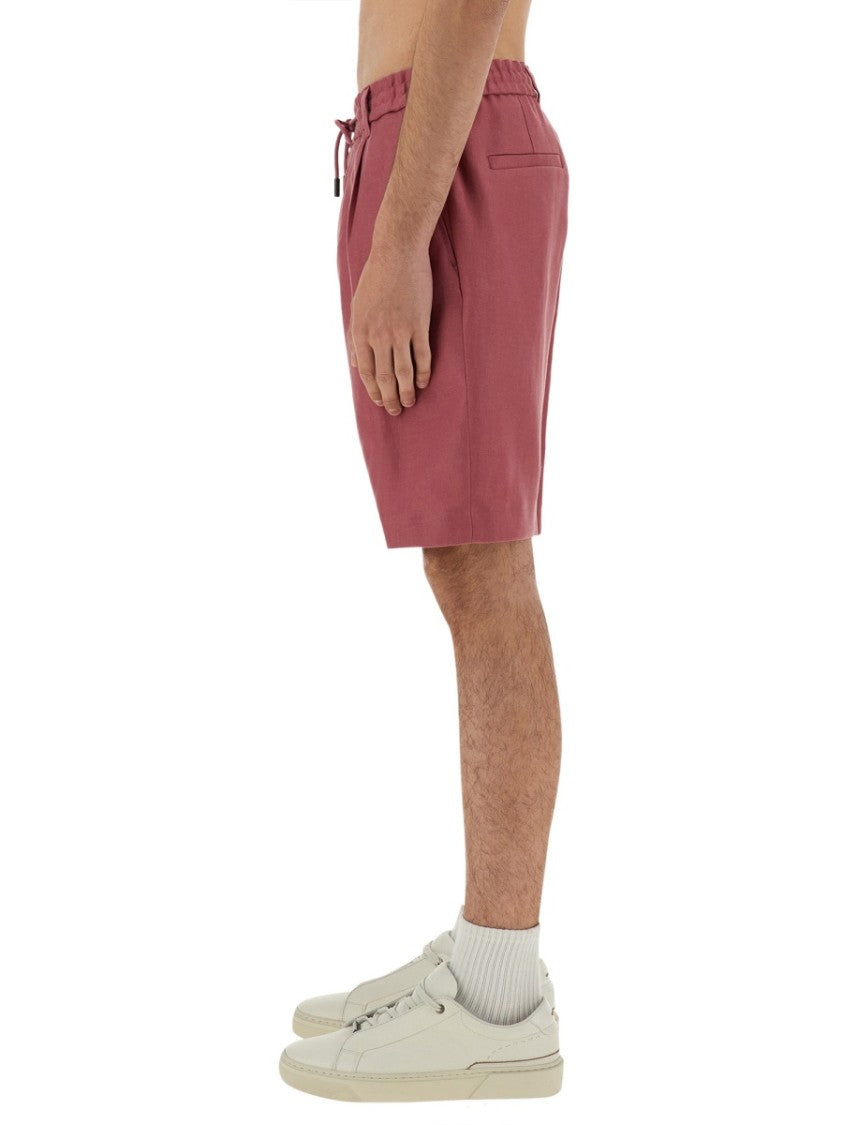 Boss Camel Linen Relaxed Fit Shorts