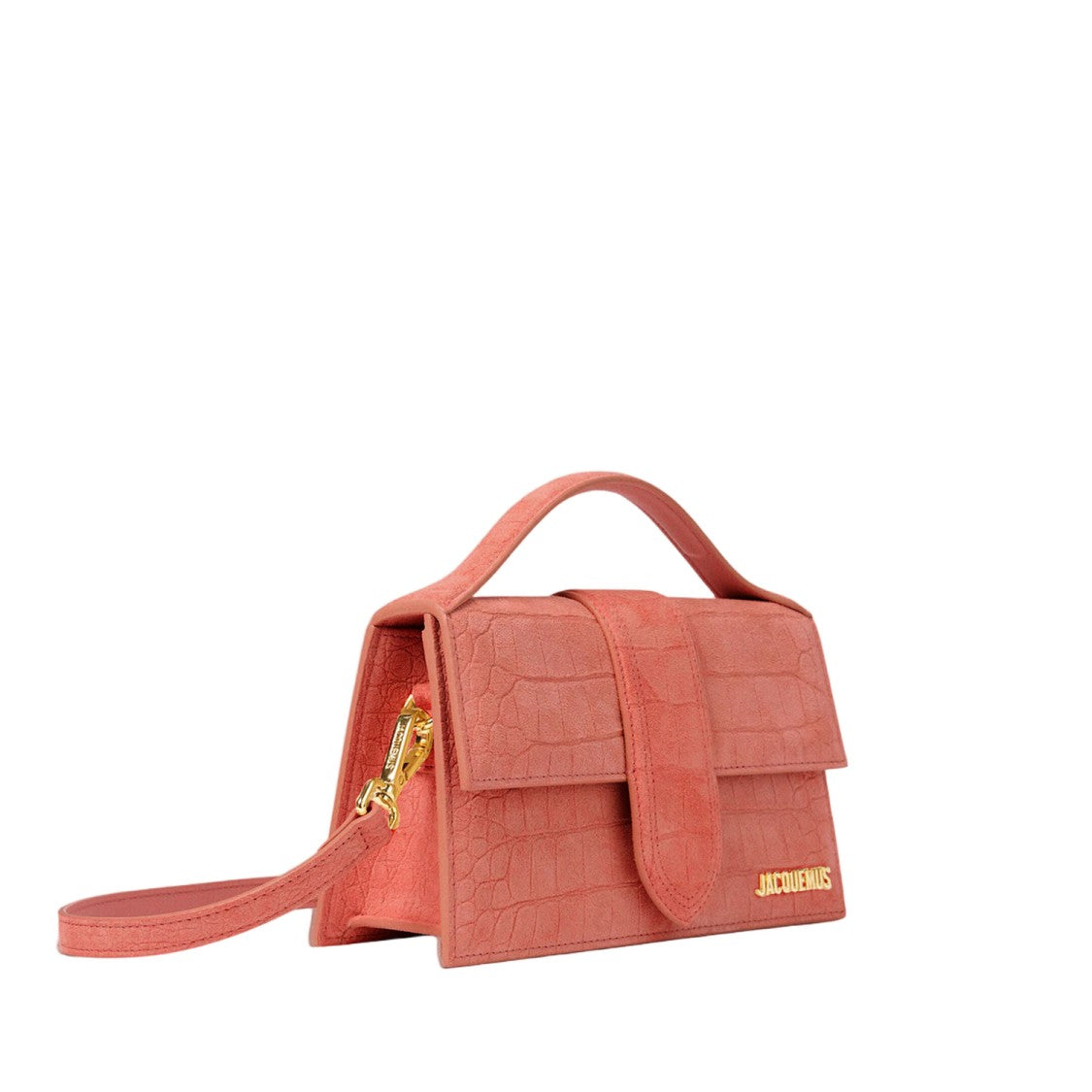 Jacquemus Orange Suede Animal Print Top Handle Bag