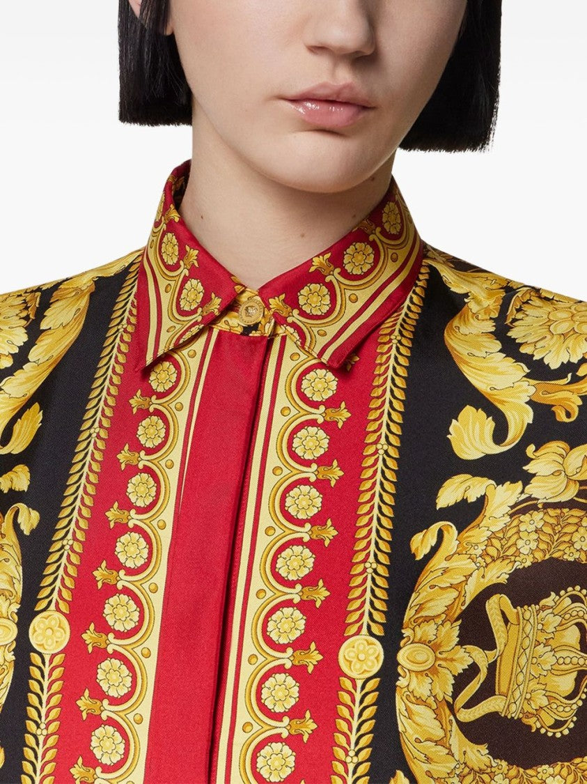 Versace Baroque Print Long-Sleeve Top