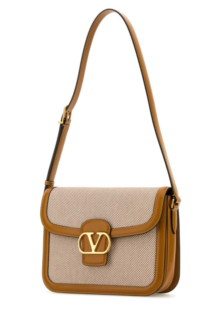 Valentino Garavani Two-Tone Canvas And Leather 9To5 Shoulder Bag