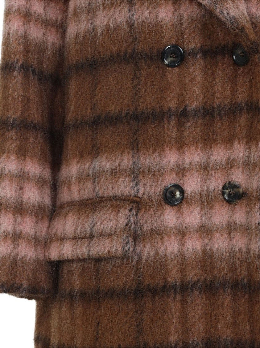 Moschino Checked Pattern Double-Breasted Coat