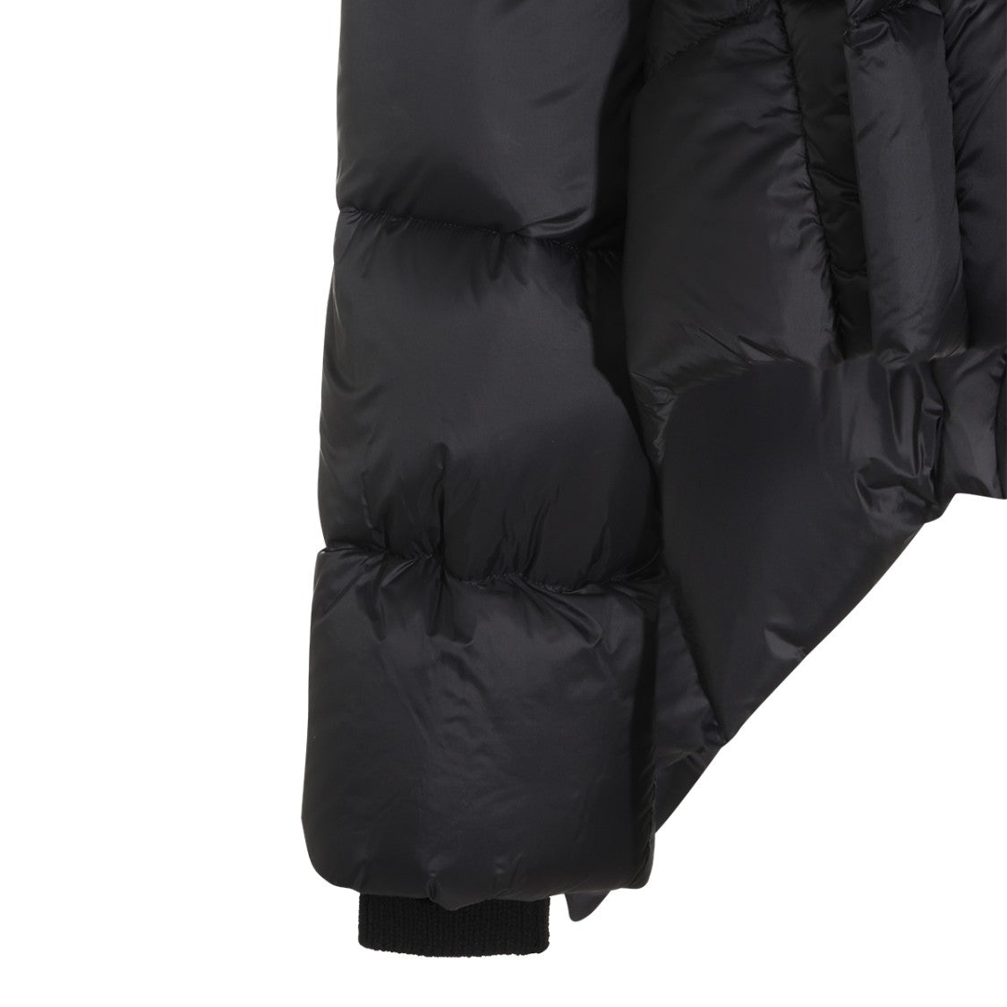 Rick Owens Asymmetrical Hemline Puffer Coat With Pointed Silhouette
