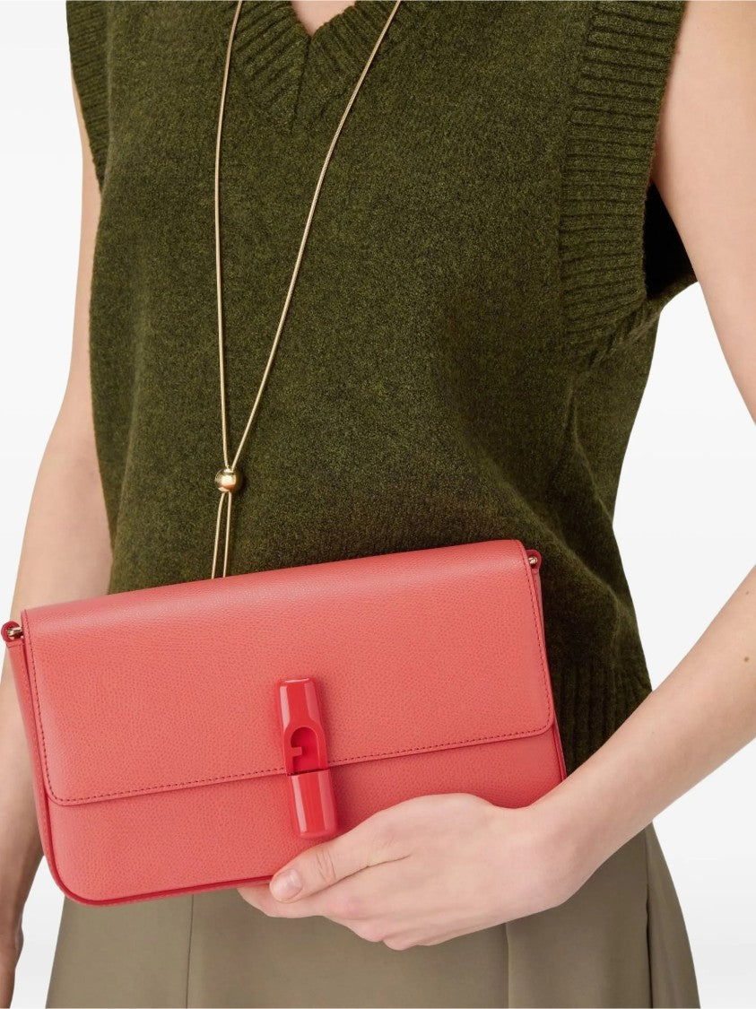Furla Iride S Rectangular Orange Leather Shoulder Bag