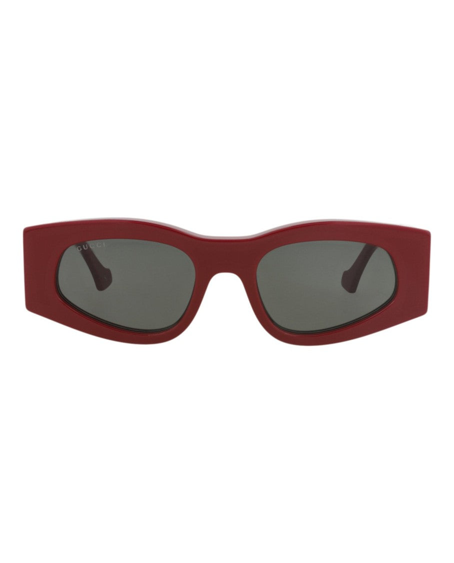 Gucci Square-Frame Sunglasses In Recycled Acetate With Gold Accents