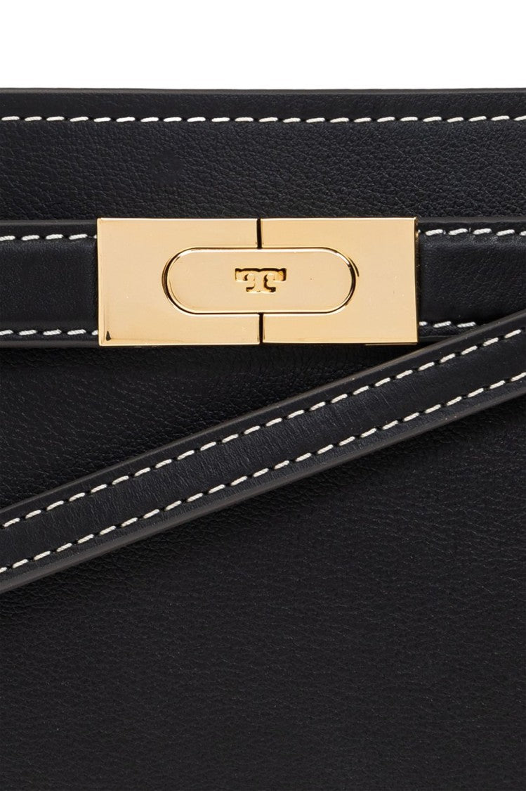 Tory Burch Petite Black Leather Bag With Stitching