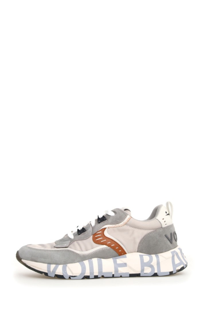 Voile Blanche Grey Suede Technical Notched Sole Sneakers