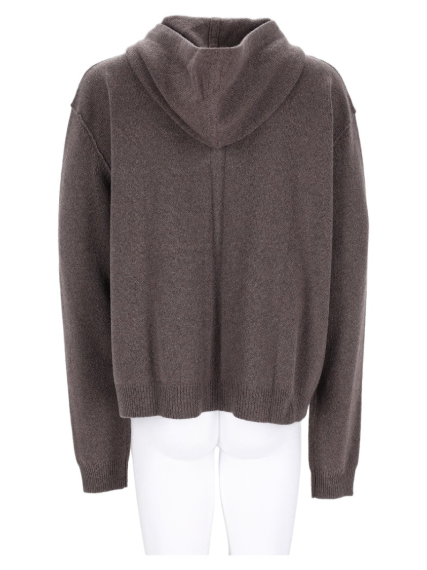 Rick Owens Brown Hooded Cashmere-Wool Blend Jacket